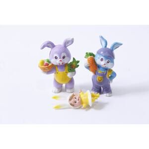 Easter Bunny, PVC Figures, 1980s, 1960s, Unmarked, PVC Figure, Vintage, Toy, Col